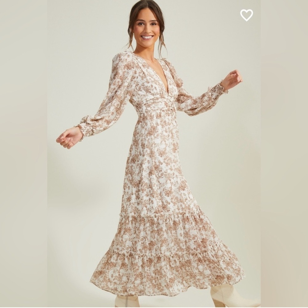 Floral Long Sleeve Maxi Dress